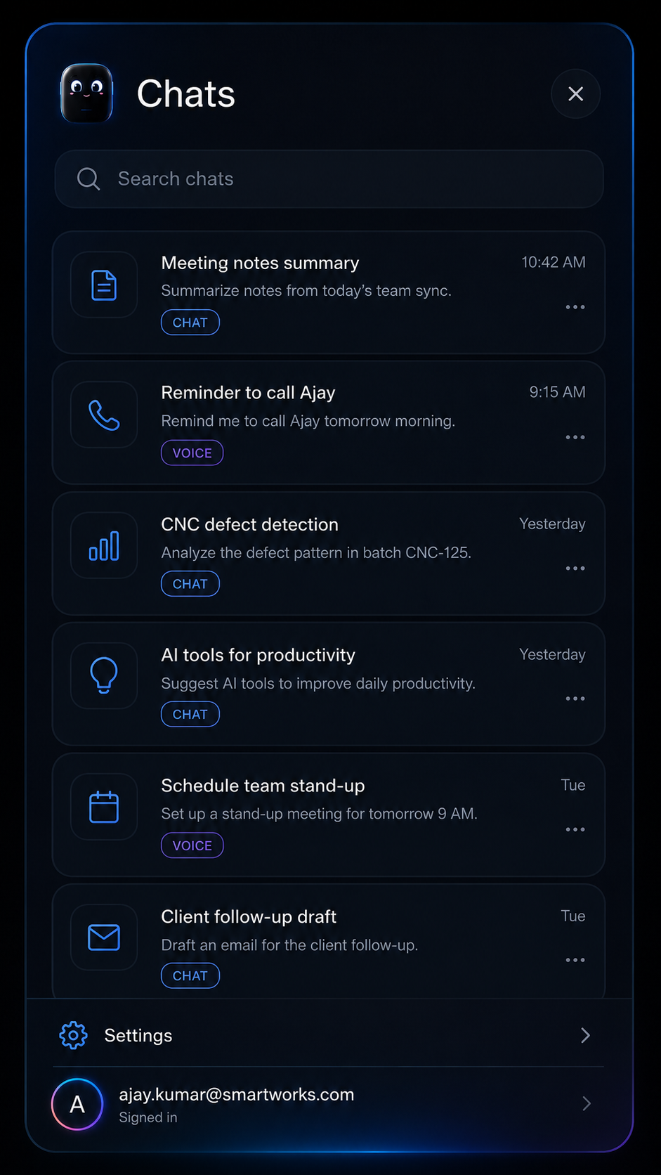 Swico AI — conversations